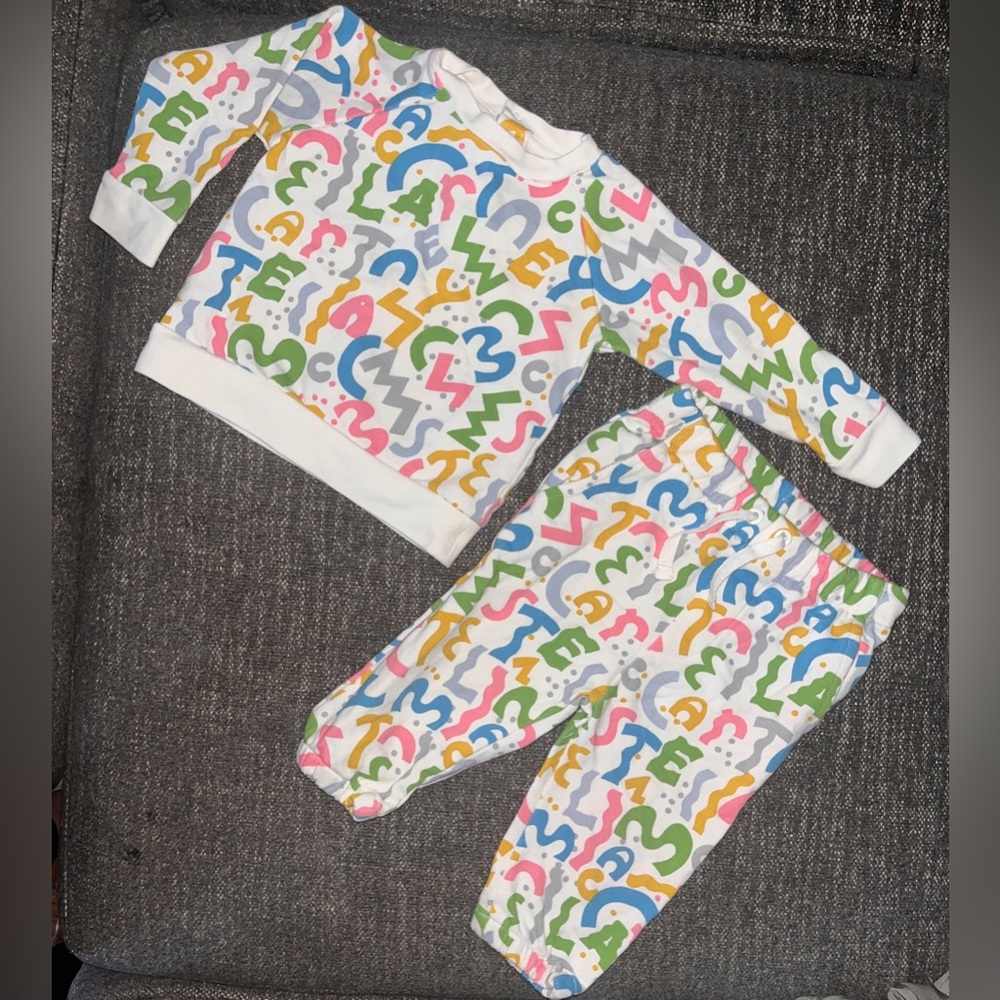 Stella McCartney Kids Squiggle Logo Letter Sweatsuit